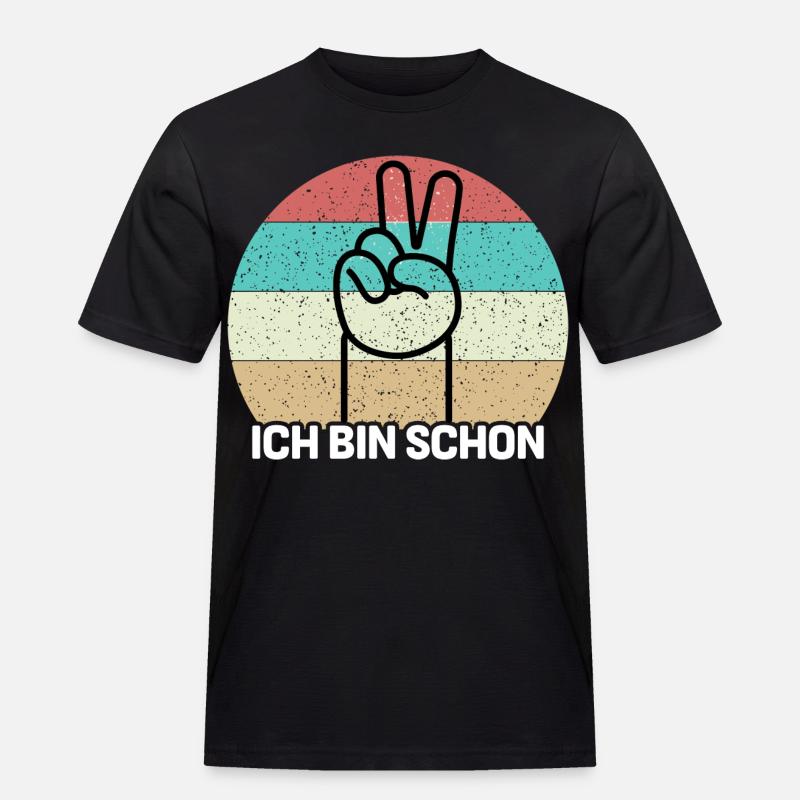 Ich bin schon 2 - Männer Workwear T-Shirt - Schwarz