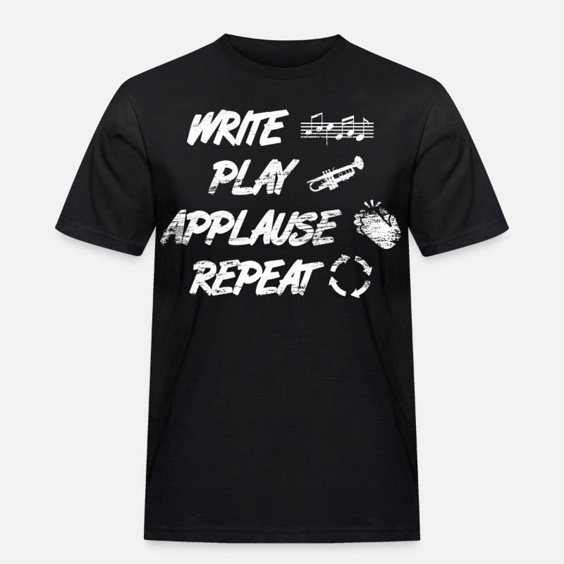 writing, playing, applause, repeating - Men's Workwear T-Shirt - black