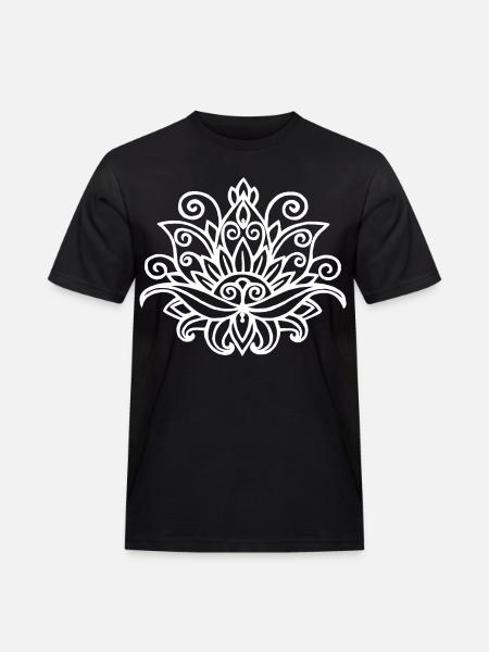 White Lotus Mandala - Men's Workwear T-Shirt - black