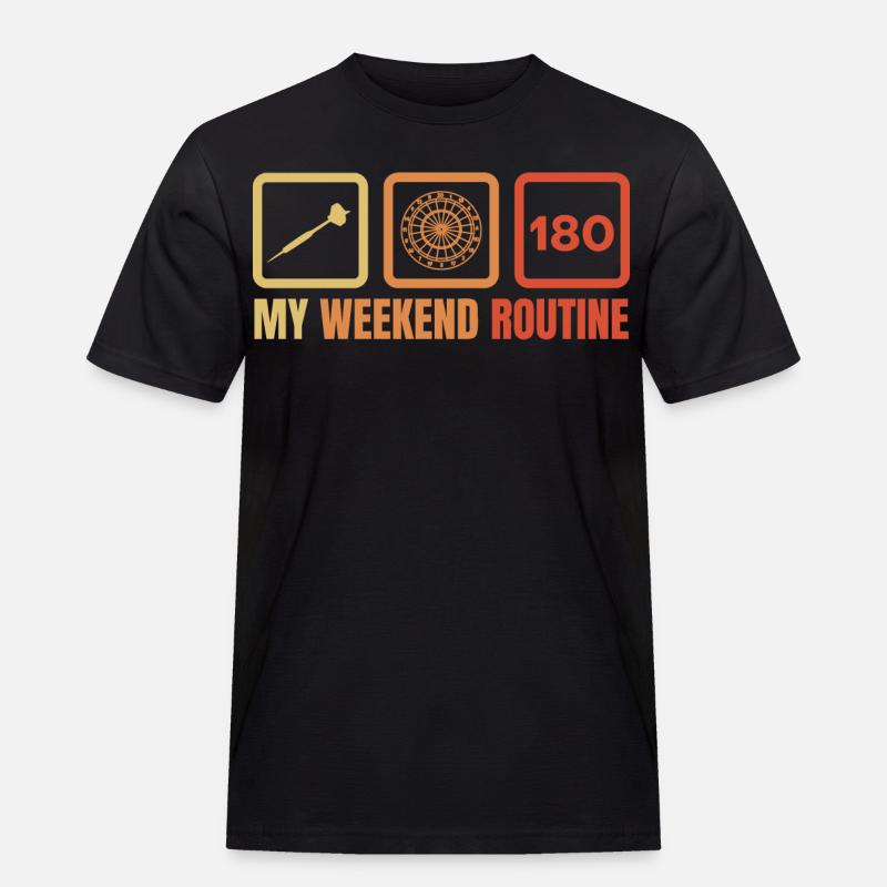 Dartspieler Wochenendroutine - Männer Workwear T-Shirt - Schwarz