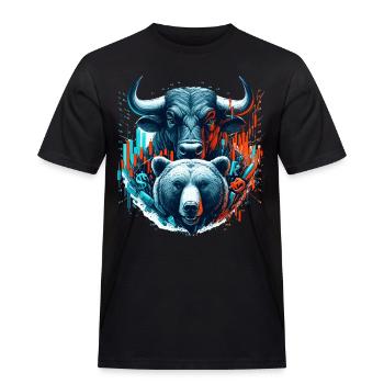 Finanzen Stier Bär Börse Wallstreet Geschenk - Männer Workwear T-Shirt - Schwarz - Vorne - AI Model Male 178 light (178cm)