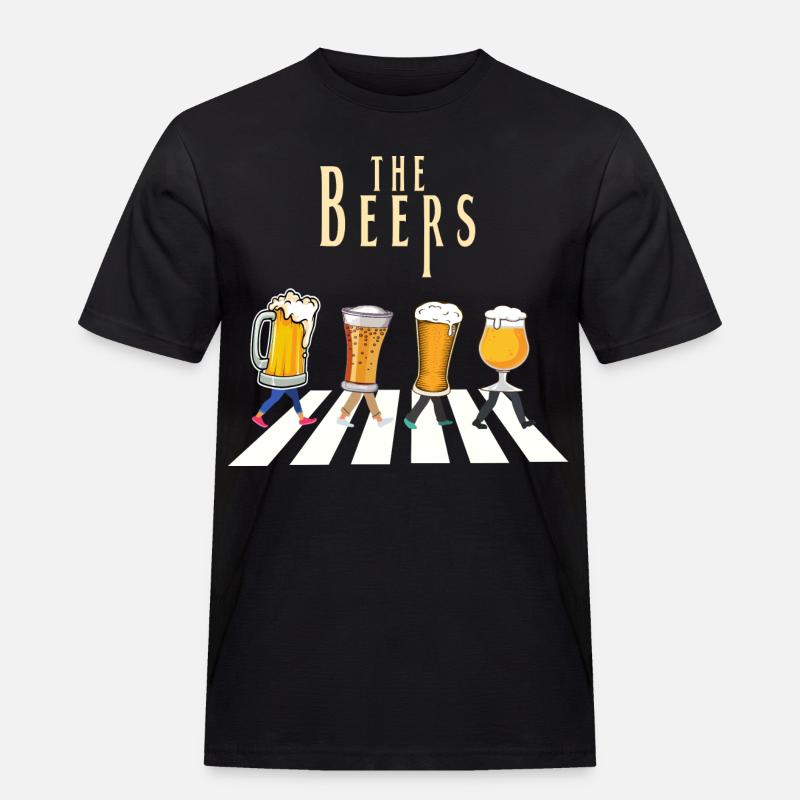 Individuelles Design des Bierbar-Musters - Männer Workwear T-Shirt - Schwarz