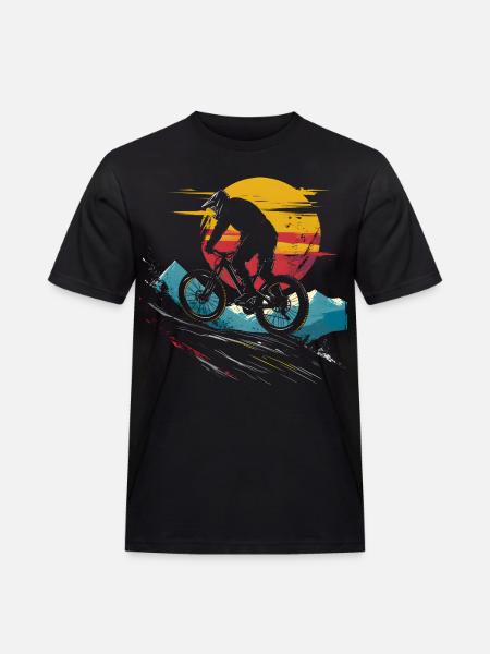 Mountain Biking Portrait - Men's Workwear T-Shirt - black