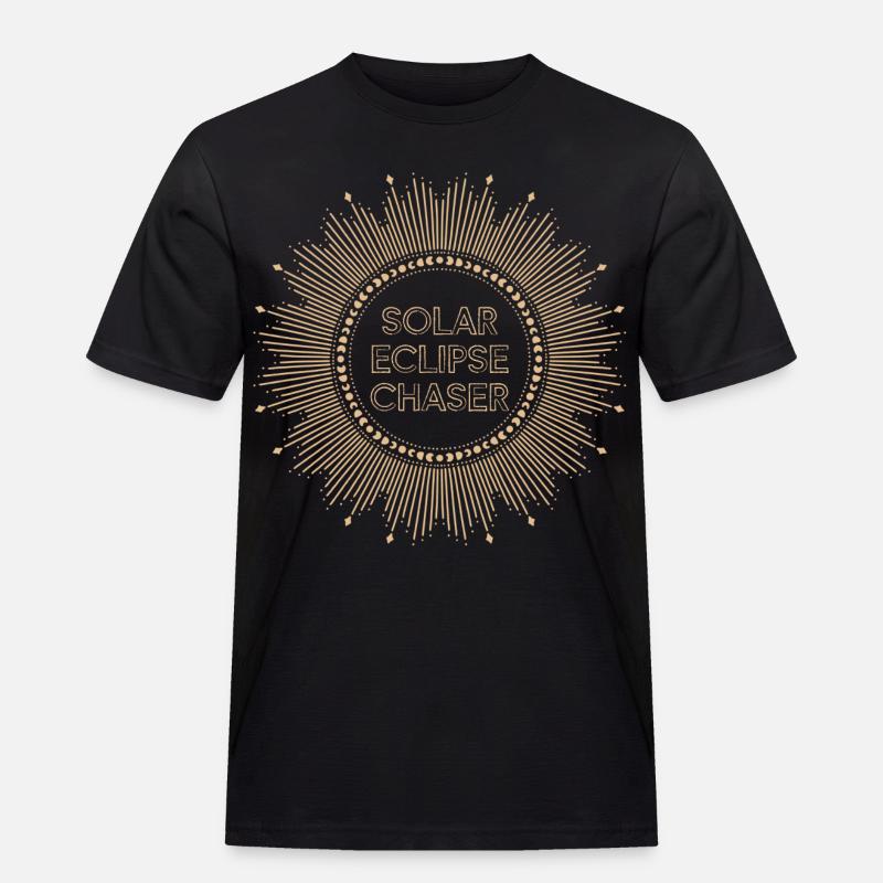 Solar eclipse chaser - Männer Workwear T-Shirt - Schwarz