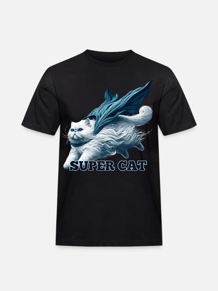 Super Cat persisk hvid persisk kattegave - Herre Workwear T-Shirt - sort