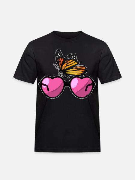 Butterfly Sunglasses - Men's Workwear T-Shirt - black