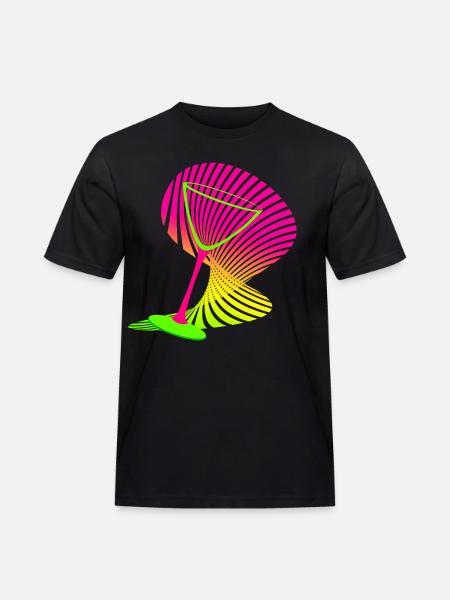Cocktail Glass Shape Neon - Men's Workwear T-Shirt - black
