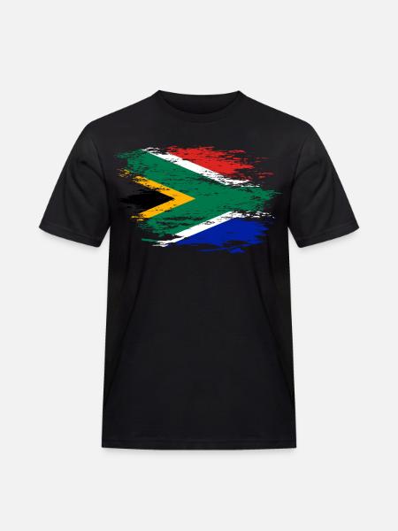 South Africa flag used - Men's Workwear T-Shirt - black
