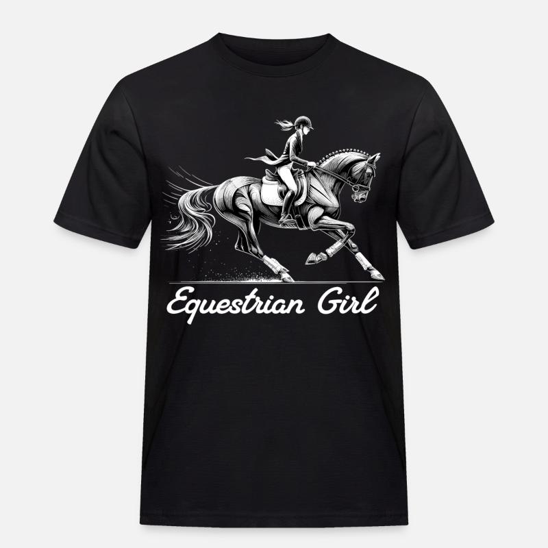 Reiterin Pferd Mädchen Pferdemädchen Geschenk - Männer Workwear T-Shirt - Schwarz