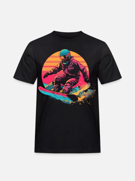 Snowboarder 80s Look - Men's Workwear T-Shirt - black