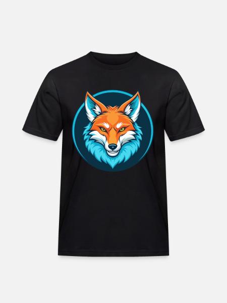 prærieulv, sød, kawaii, tegneserie, clipart, dyr, kæledyr, logo - Herre Workwear T-Shirt - sort