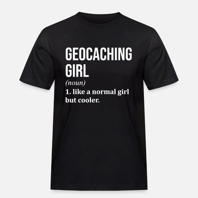 Geocaching - Männer Workwear T-Shirt - Schwarz