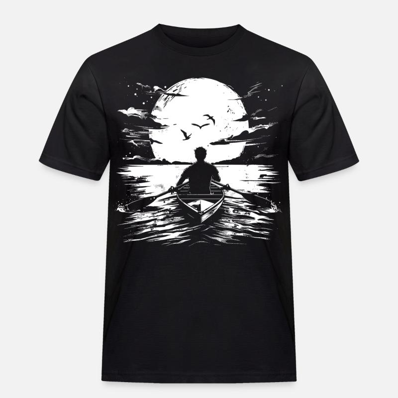 Ruderer Zeichnung - Männer Workwear T-Shirt - Schwarz