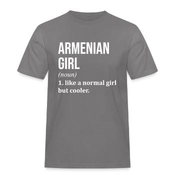 Armenië - Mannen Workwear T-shirt - grijs - Voor - AI Model Male 185 dark (185cm)
