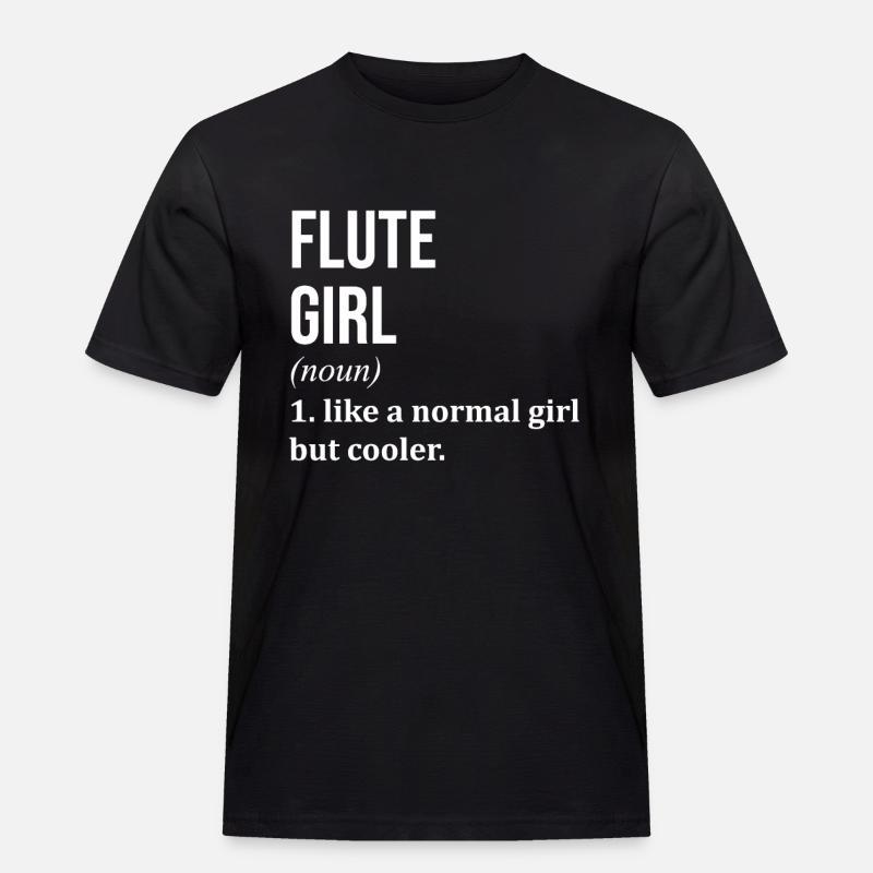 Flöte - Männer Workwear T-Shirt - Schwarz