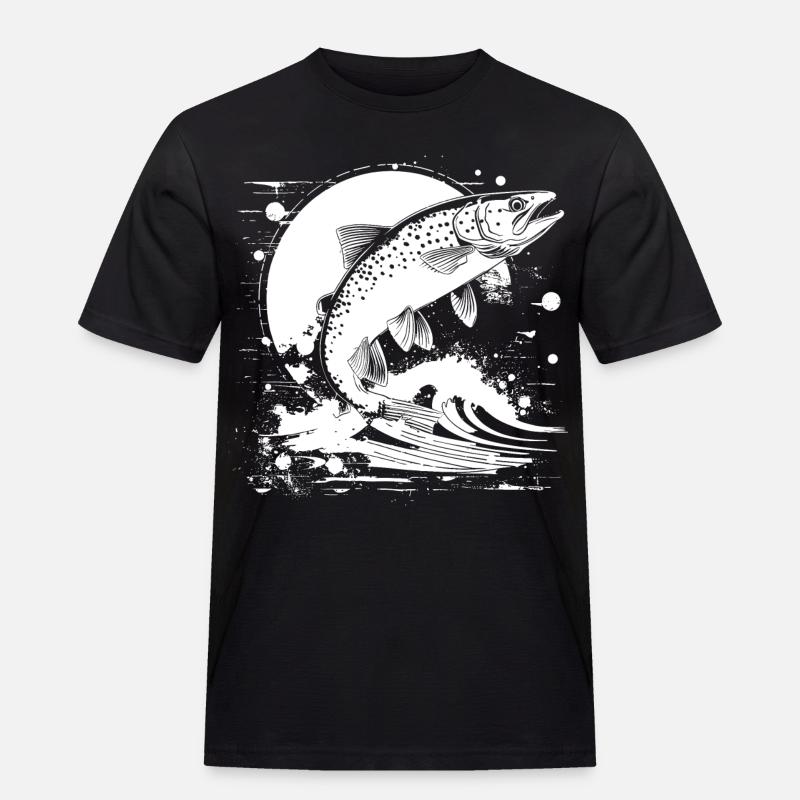 Fischerei Grafik - Männer Workwear T-Shirt - Schwarz
