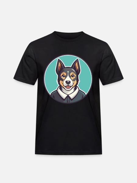 Cesky Strakaty Pes Dog Breed Cartoon Kawaii - Men's Workwear T-Shirt - black