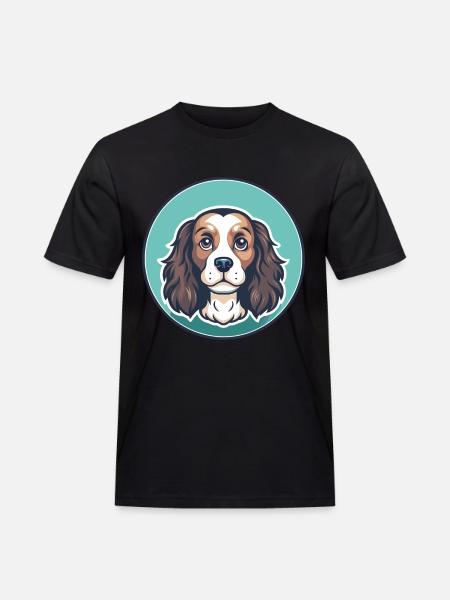 Toy Trawler Spaniel Dog Breed Funny Cartoon Kawaii - Men's Workwear T-Shirt - black