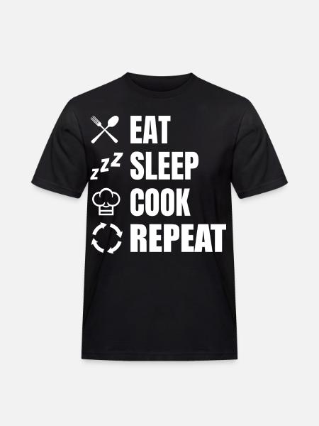 Eat Sleep Cook Repeat - Men's Workwear T-Shirt - black