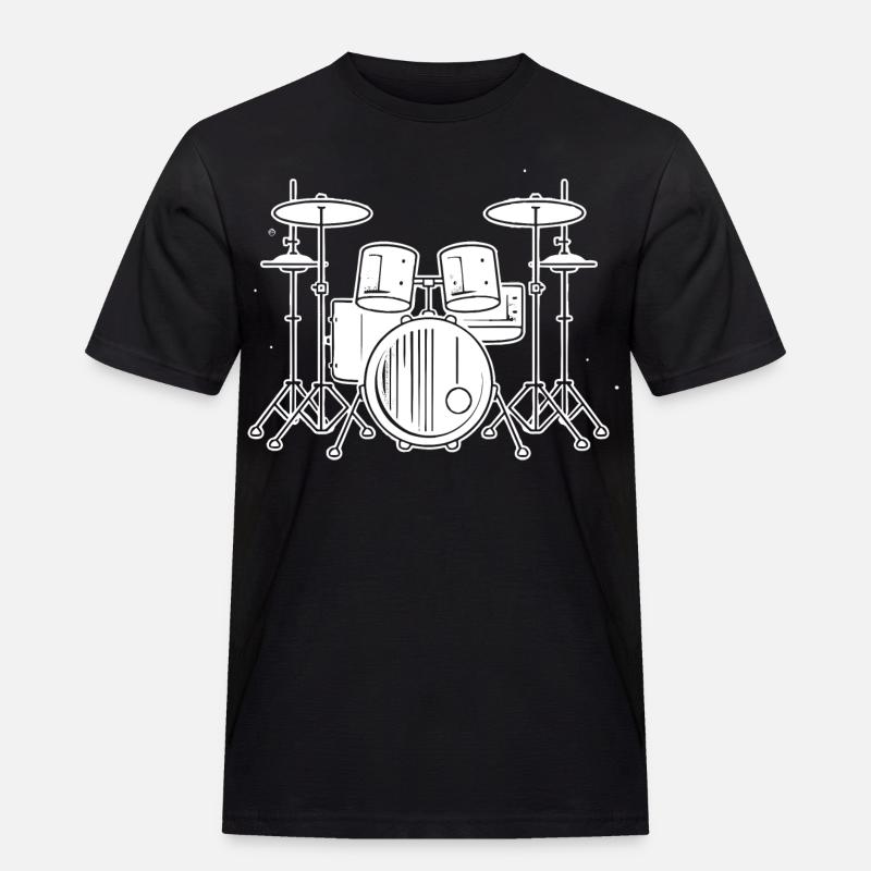Drum Set Zeichnung - Männer Workwear T-Shirt - Schwarz