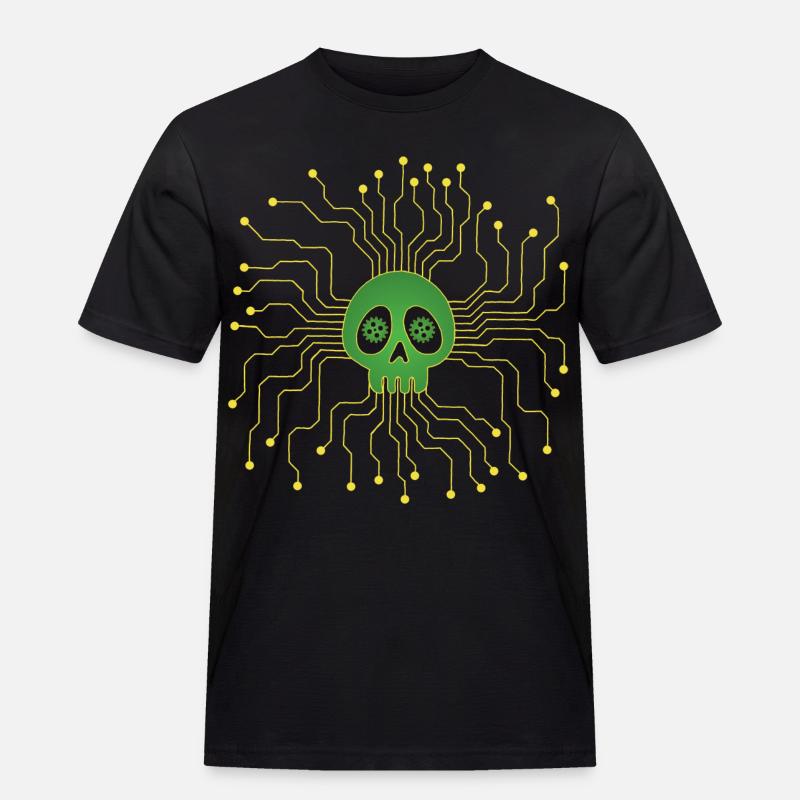 Microprocessor skull - Men's Workwear T-Shirt - black