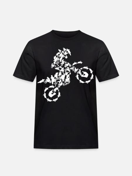 Motocross Silhouette - Männer Workwear T-Shirt - Schwarz