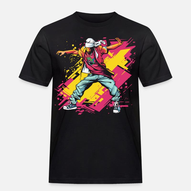 Breakdancer Graffiti - Männer Workwear T-Shirt - Schwarz