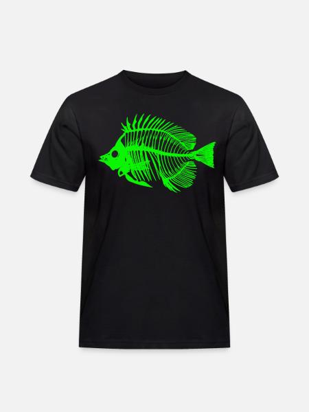 Glowing Fish Skeleton Design - Men's Workwear T-Shirt - black