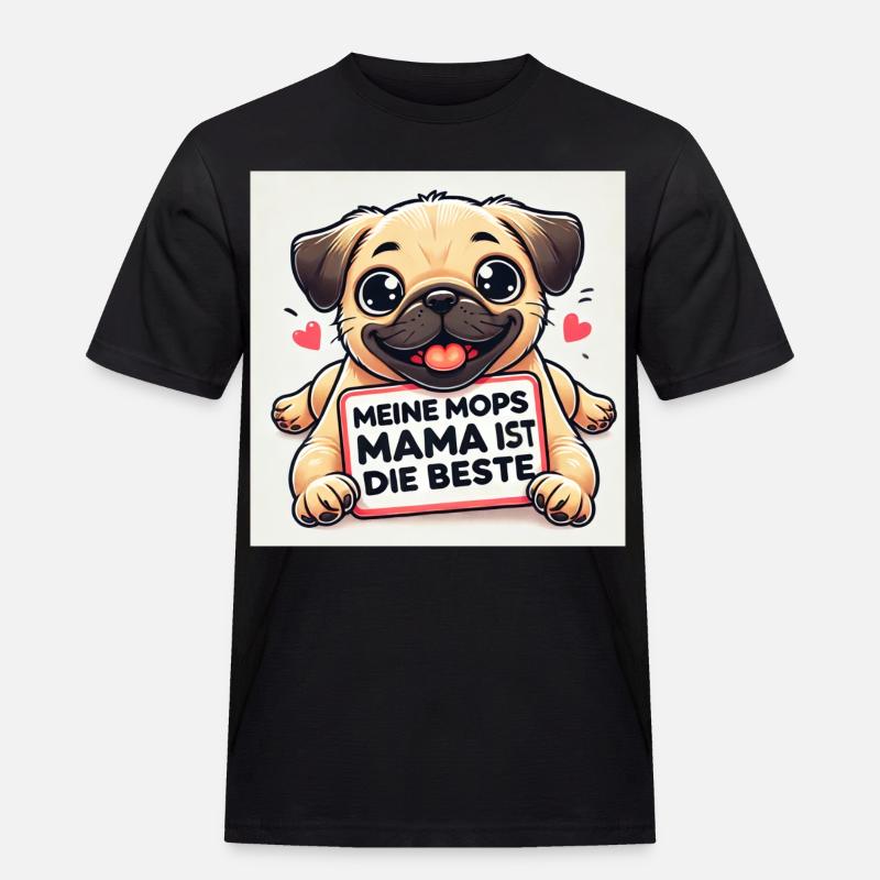 Lustiger Hund mit Kinder Botschaft - Männer Workwear T-Shirt - Schwarz