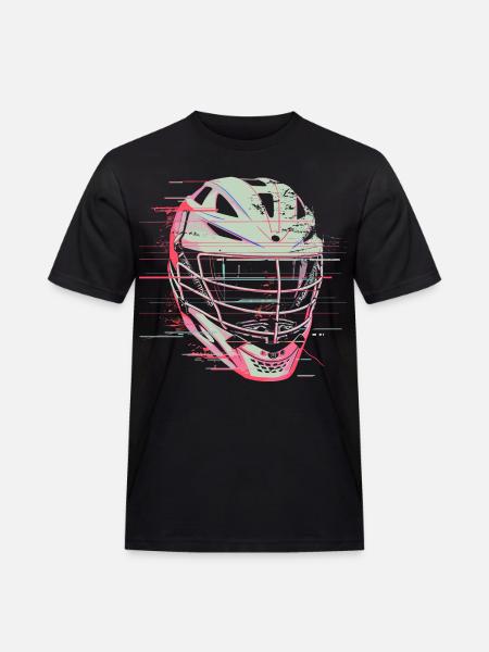 Lacrosse Helmet Graphic - Men's Workwear T-Shirt - black