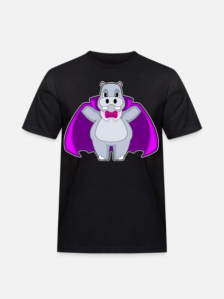 Hippopotamus Halloween Vampire - Men's Workwear T-Shirt - black