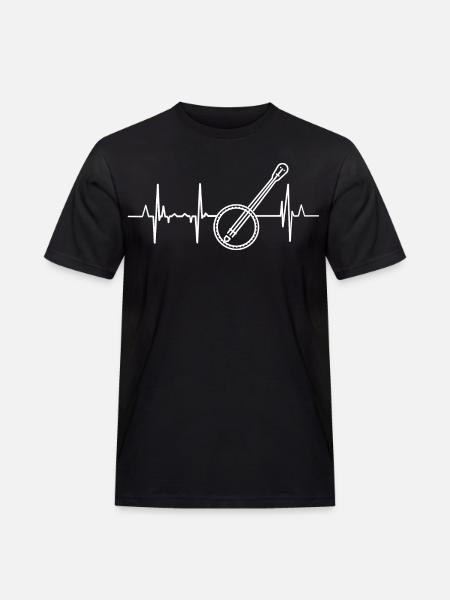 Banjo heartbeat - Men's Workwear T-Shirt - black