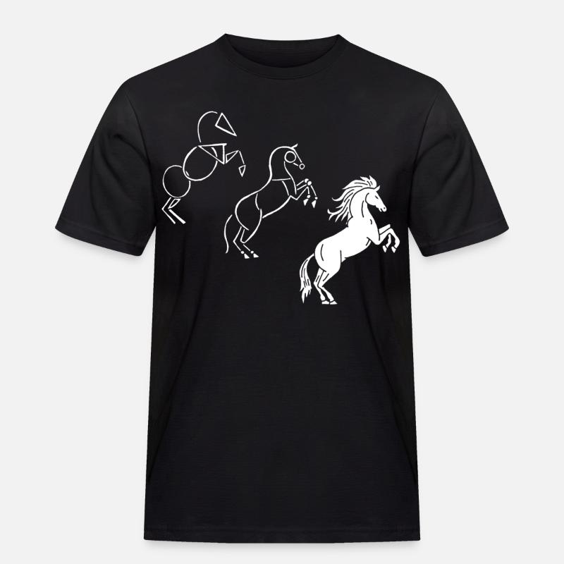 Zeichne mir ein weißes Pferd - Männer Workwear T-Shirt - Schwarz
