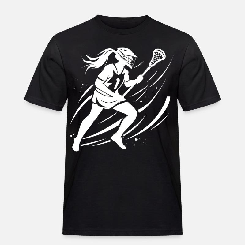 Lacrosse Mädchen - Männer Workwear T-Shirt - Schwarz
