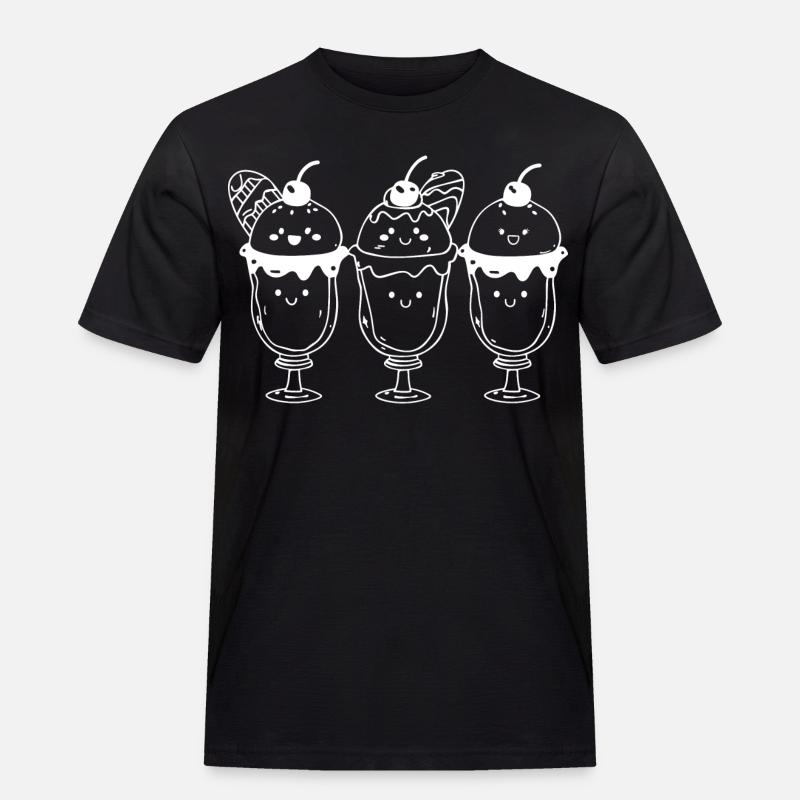 Eisbecher Comic Look - Männer Workwear T-Shirt - Schwarz