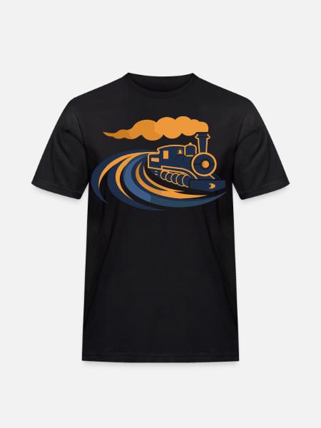 Lokomotive 90er Look - Männer Workwear T-Shirt - Schwarz