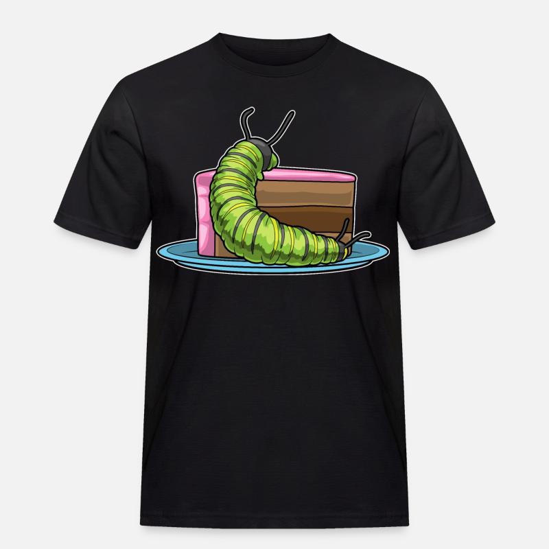 Raupe Kuchen - Männer Workwear T-Shirt - Schwarz