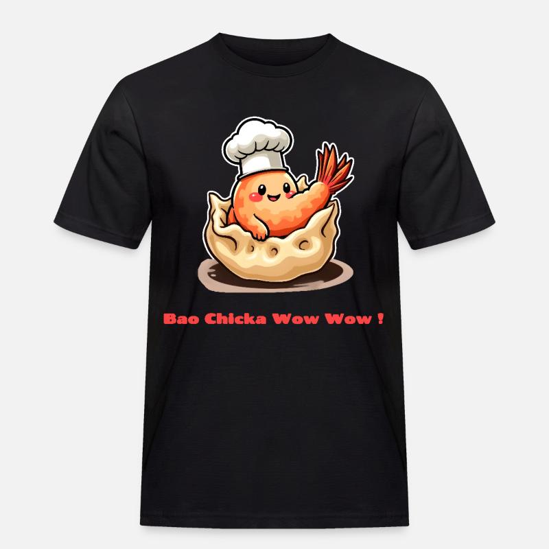 Shrimp Dumpling – Bao Chicka Wow Wow! - Männer Workwear T-Shirt - Schwarz