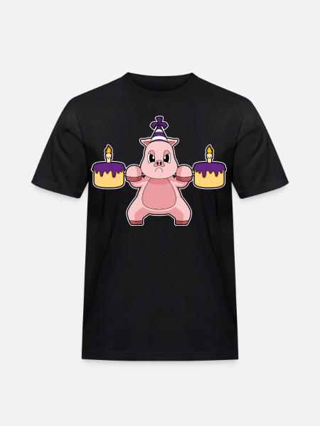 Cochon Anniversaire Musculation - T-shirt Workwear homme - noir