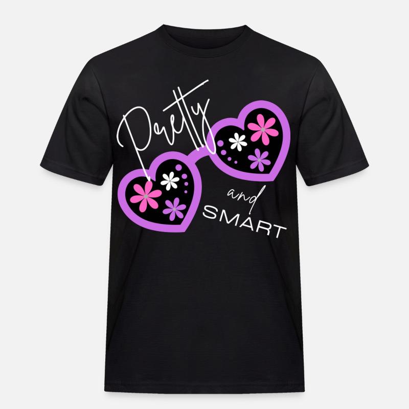 Pretty & Smart - Verspieltes Design - Männer Workwear T-Shirt - Schwarz
