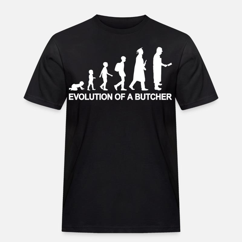 Metzger Evolution - Männer Workwear T-Shirt - Schwarz