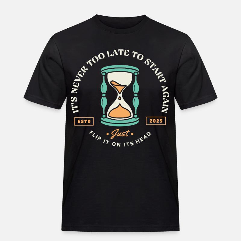 Neustart – Sanduhr der zweiten Chancen - Männer Workwear T-Shirt - Schwarz