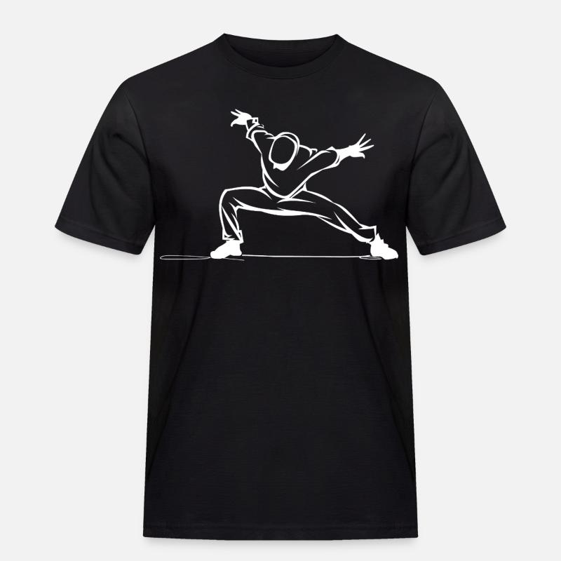 Breakdancer Zeichnung - Männer Workwear T-Shirt - Schwarz