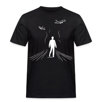 Observateur d’avion - T-shirt Workwear homme - noir - Devant - AI Model Male 178 light (178cm)