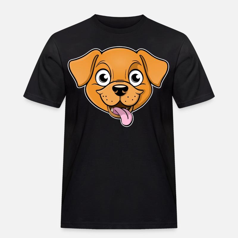 Fröhliches Bild eines Hundekopfes - Männer Workwear T-Shirt - Schwarz
