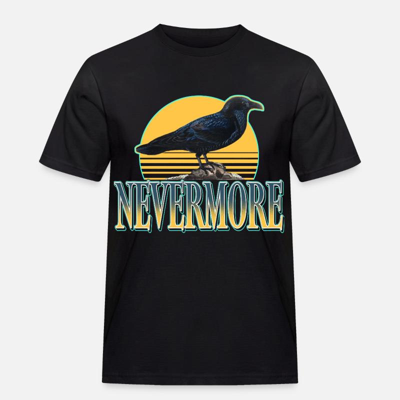 Nevermore – Raben & Gothic Ästhetik - Männer Workwear T-Shirt - Schwarz