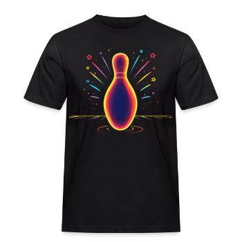 Bowlen Synthwave - Mannen Workwear T-shirt - zwart - Voor - AI Model Male 178 light (178cm)