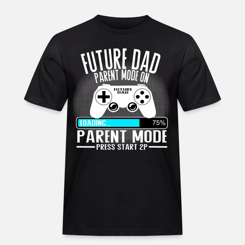 Future Dad – Parent Mode On - Männer Workwear T-Shirt - Schwarz
