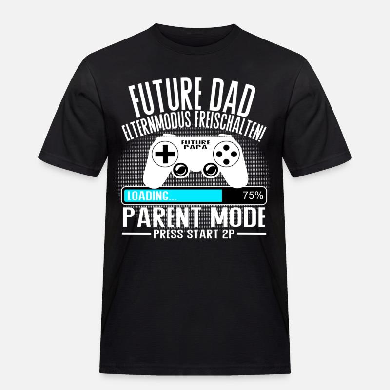 Future Dad – Parent Mode On - Männer Workwear T-Shirt - Schwarz