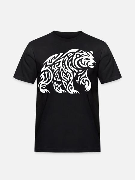 Ours grizzli tribal - T-shirt Workwear homme - noir